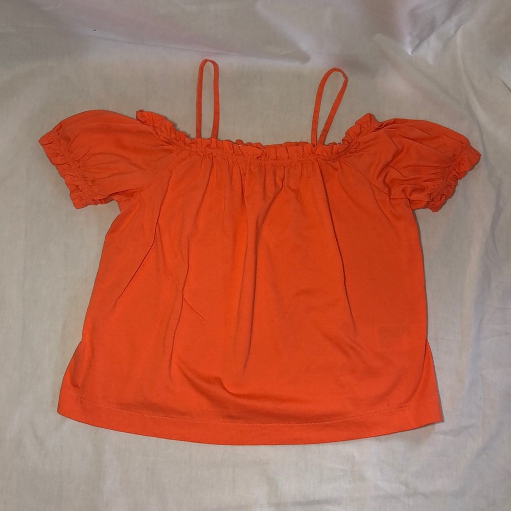 Orange Cold-Shoulder Top